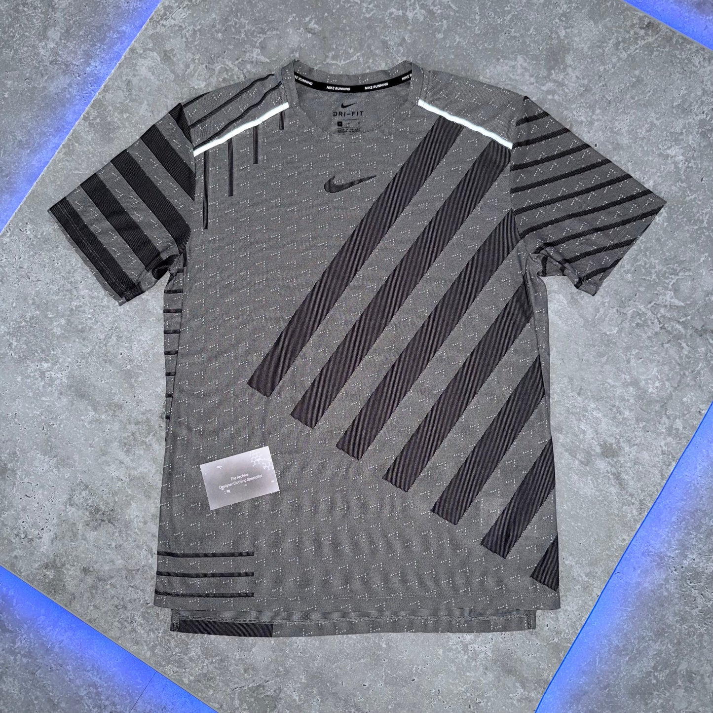 Nike Stripe Techknit Miler T Shirt