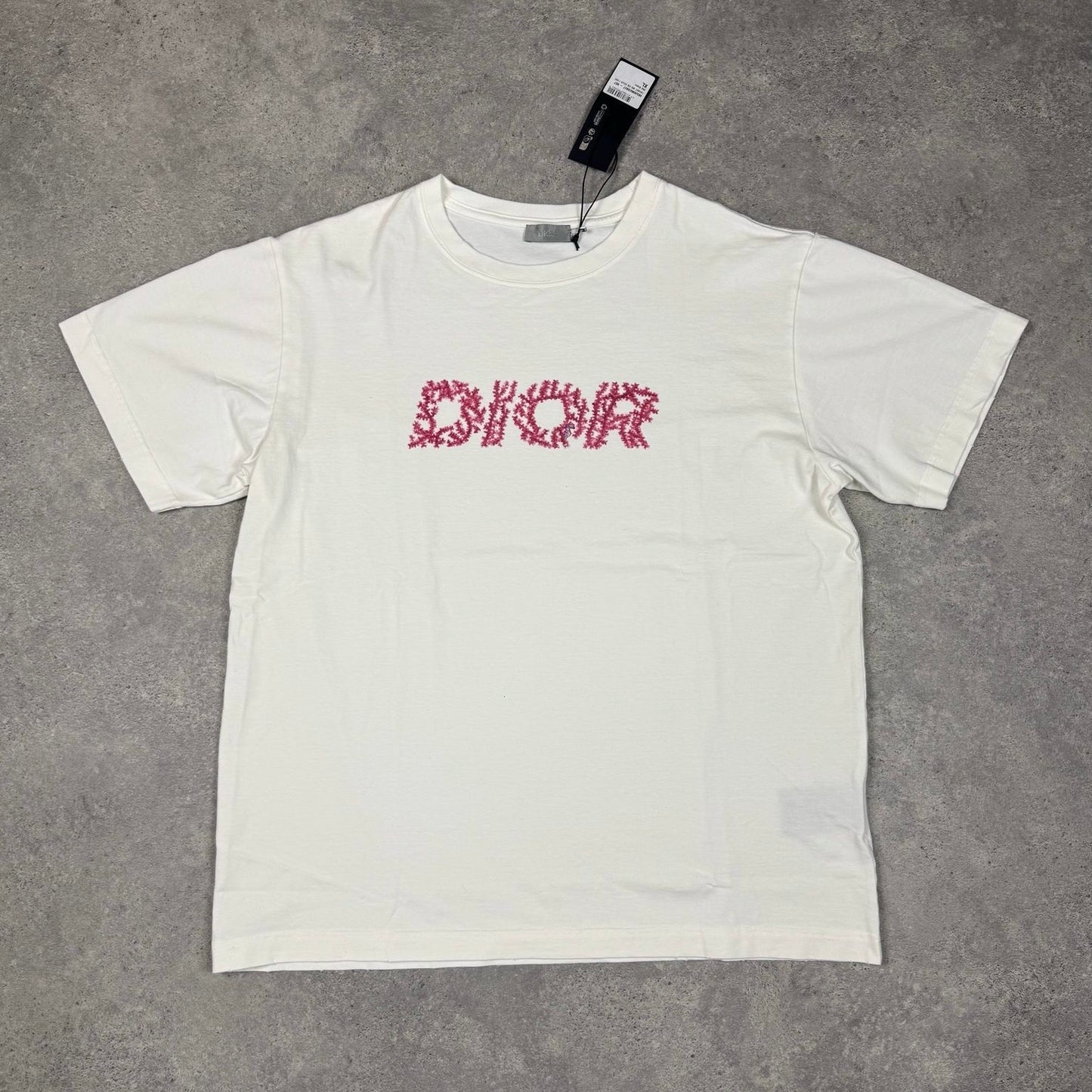Dior Italic Coral White T Shirt