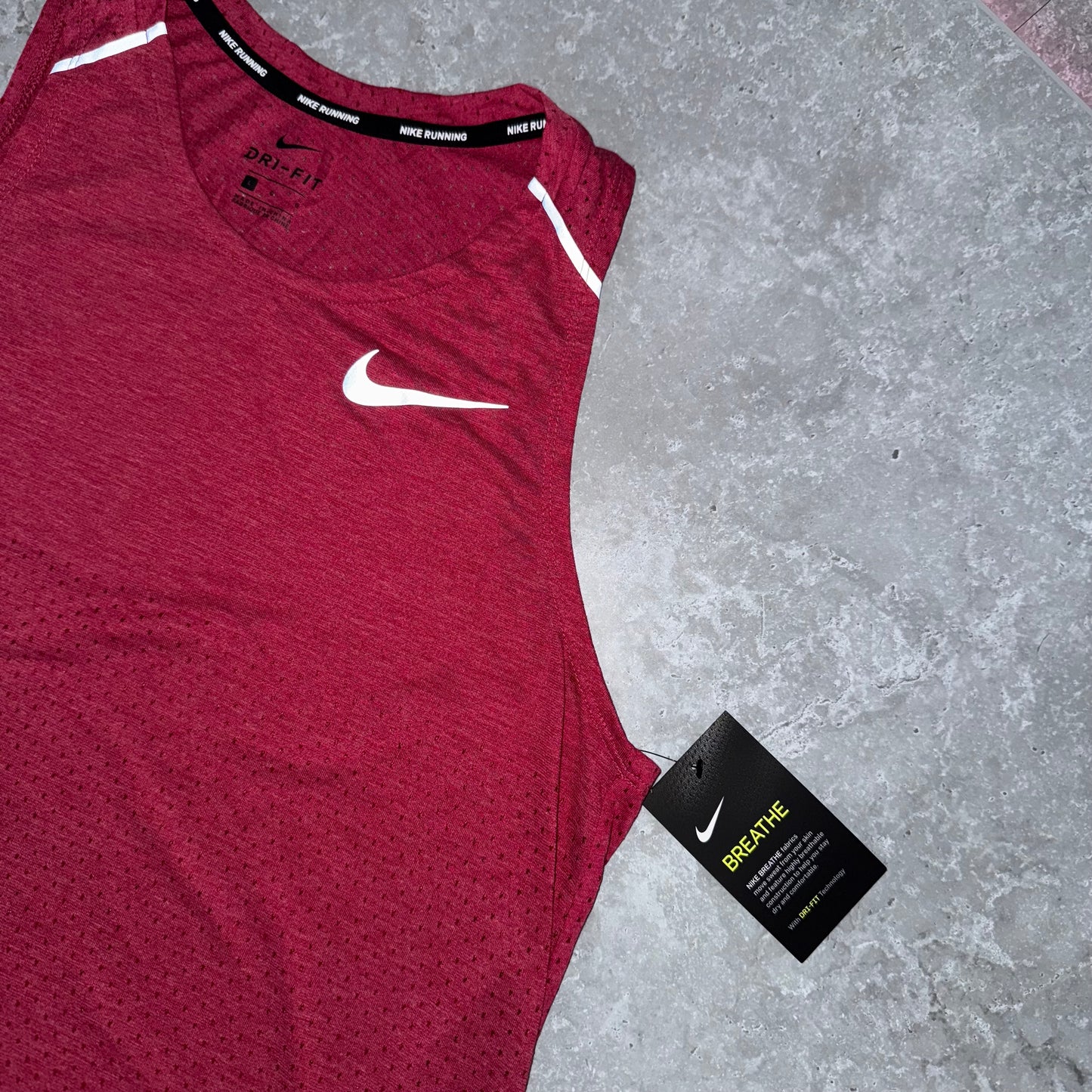 Nike Maroon Breathe 1.0 Miler Vest