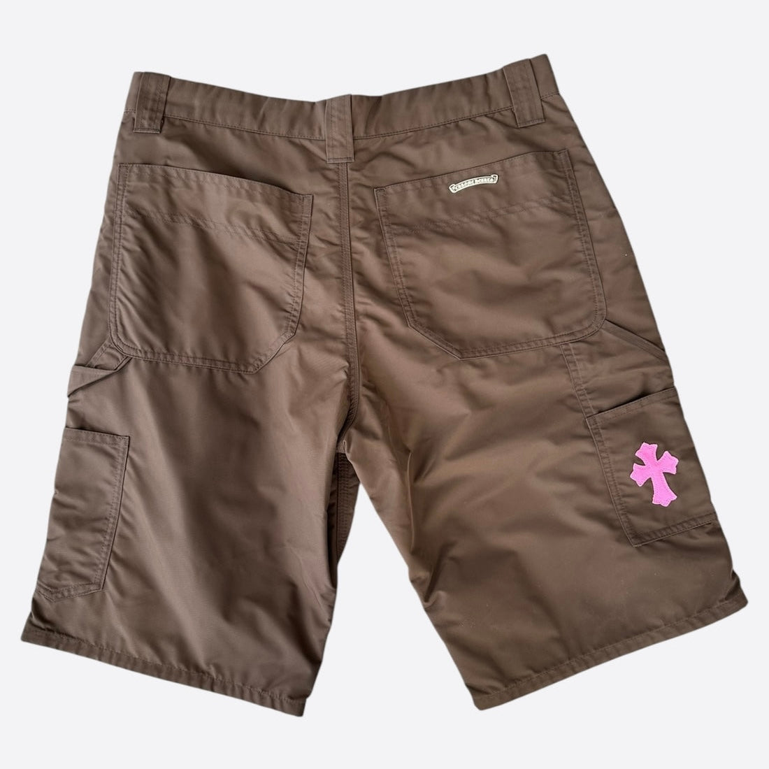 Chrome Hearts Brown Nylon & Leather Carpenter Shorts