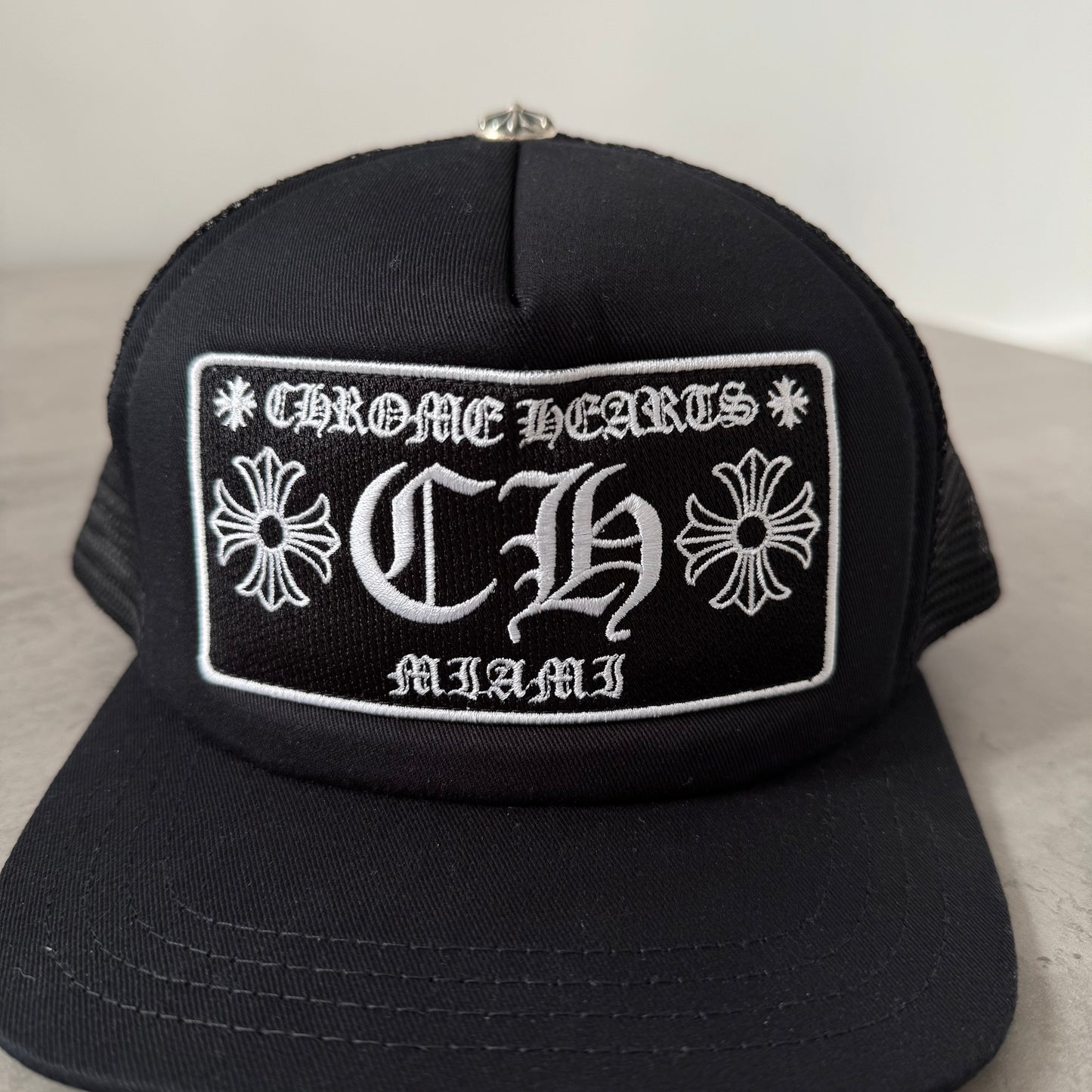 Chrome Hearts Miami Black Trucker Hat