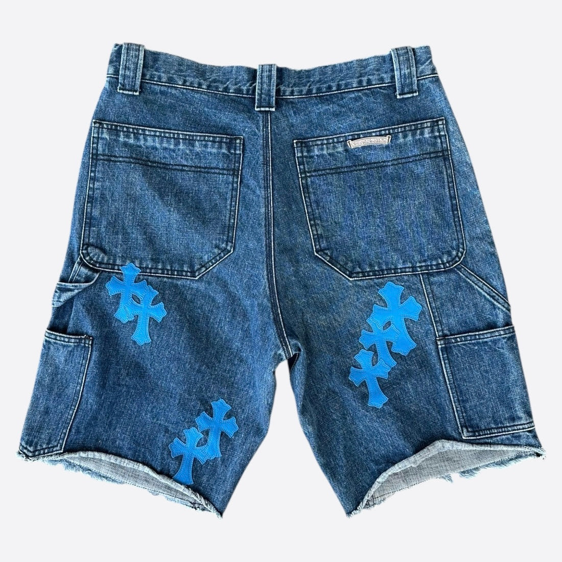 Chrome Hearts Blue Cross Patch Carpenter Shorts