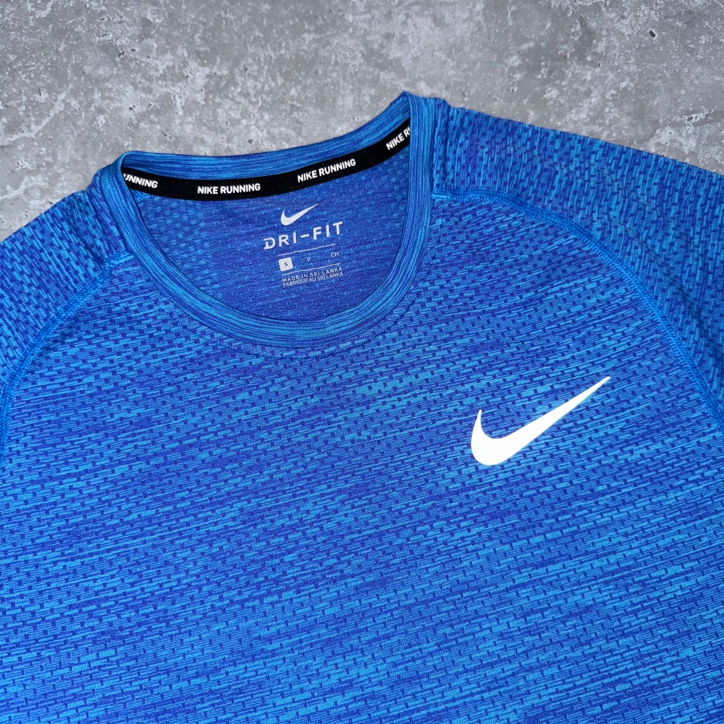 Nike Crystal Blue Tech Knit Miler T Shirt