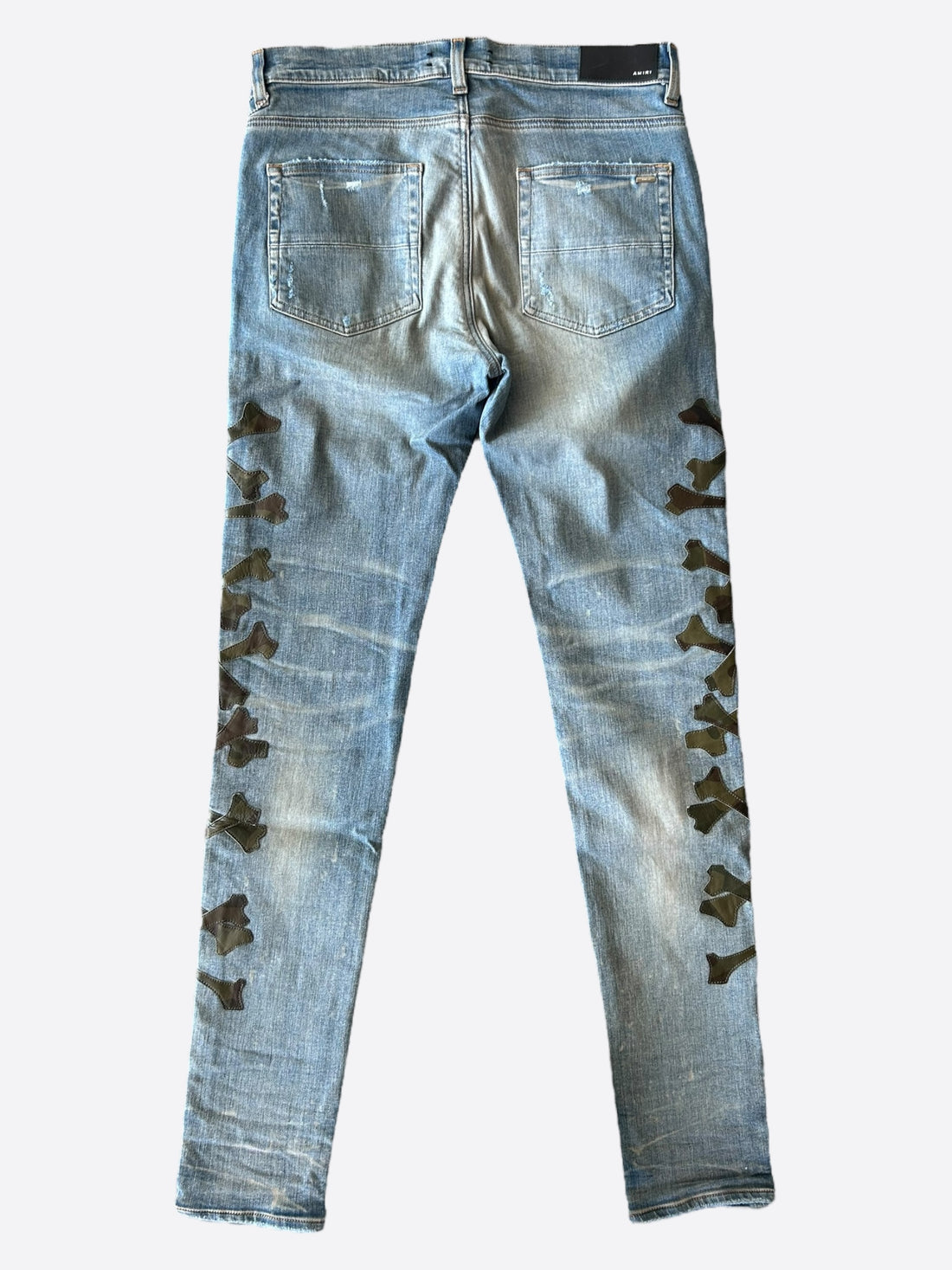 Amiri Blue Camo Bones Jeans