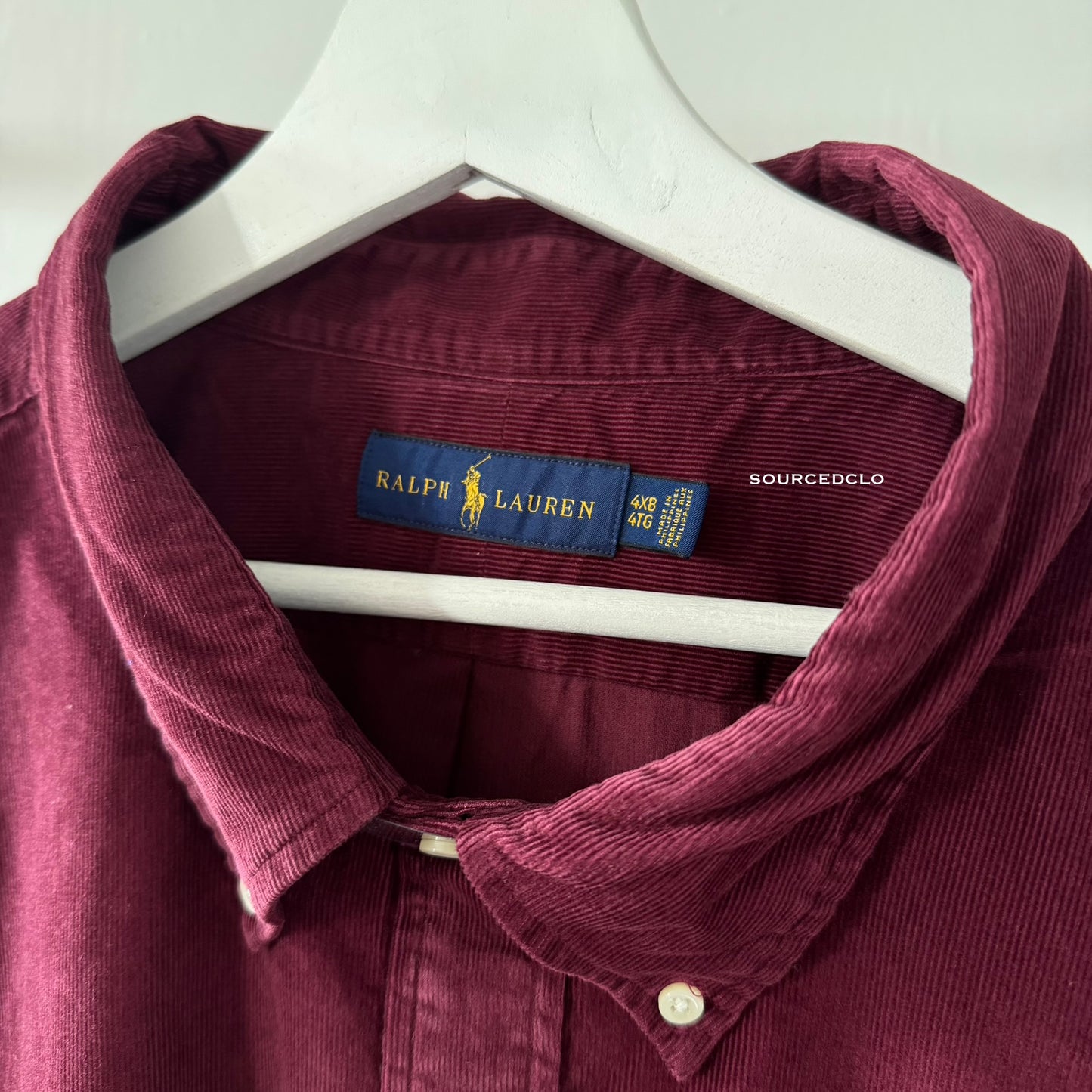 Polo Ralph Lauren Corduroy Dark Red Button Shirt