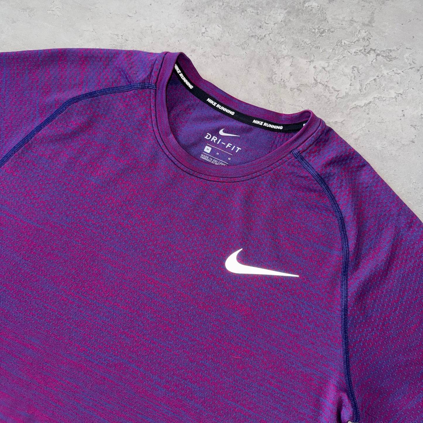 Nike Purple Gradient Tech Knit Miler T Shirt