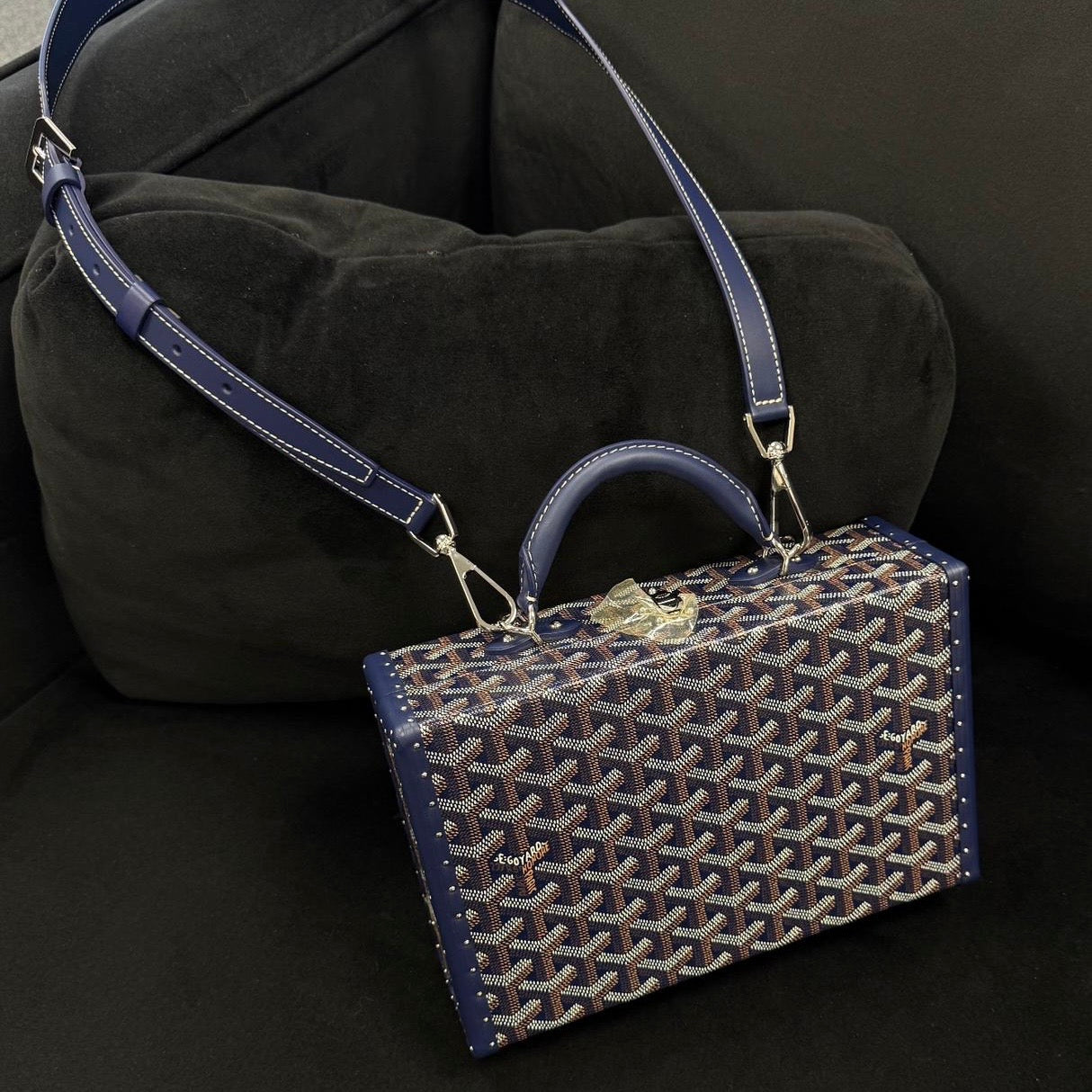 Goyard Navy Hotel Trunk