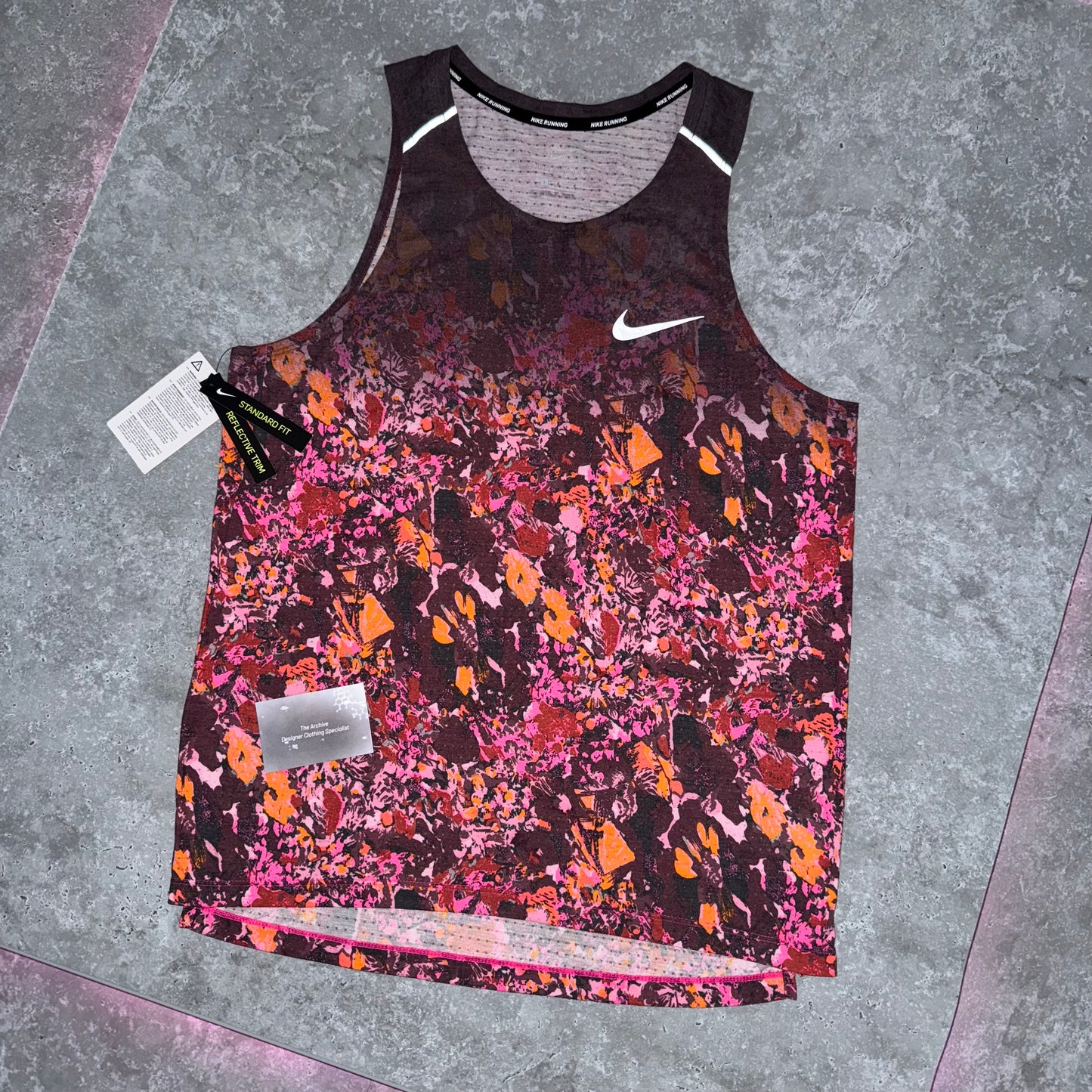 Nike Pink Floral 1.0 Miler Vest