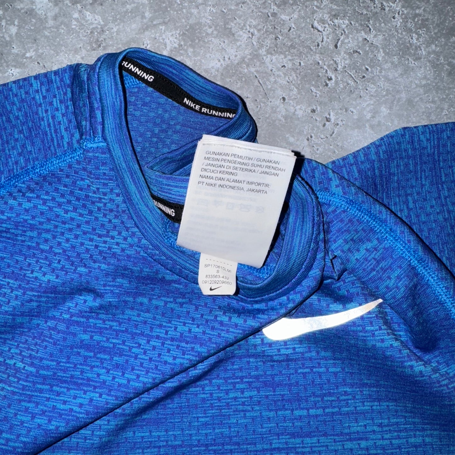 Nike Crystal Blue Tech Knit Miler T Shirt
