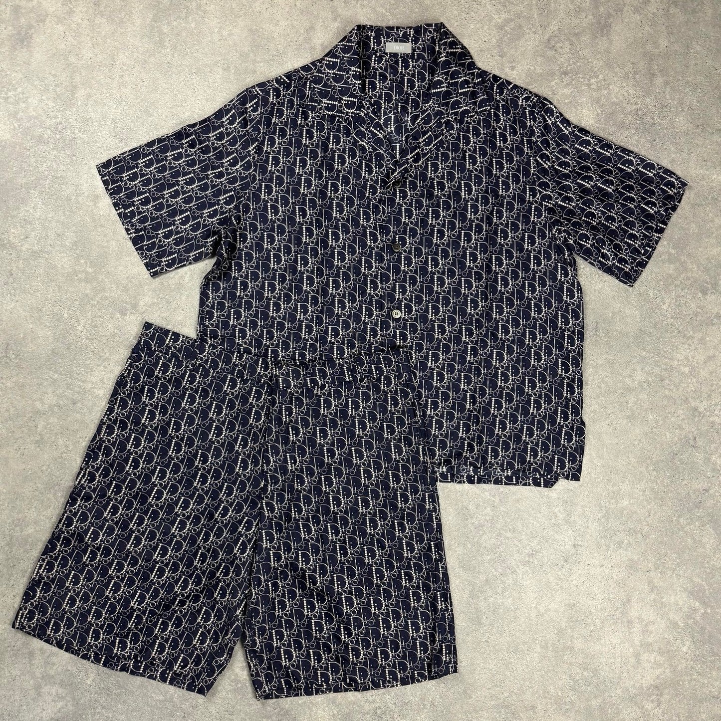 Dior Oblique Pearl Navy Short Set