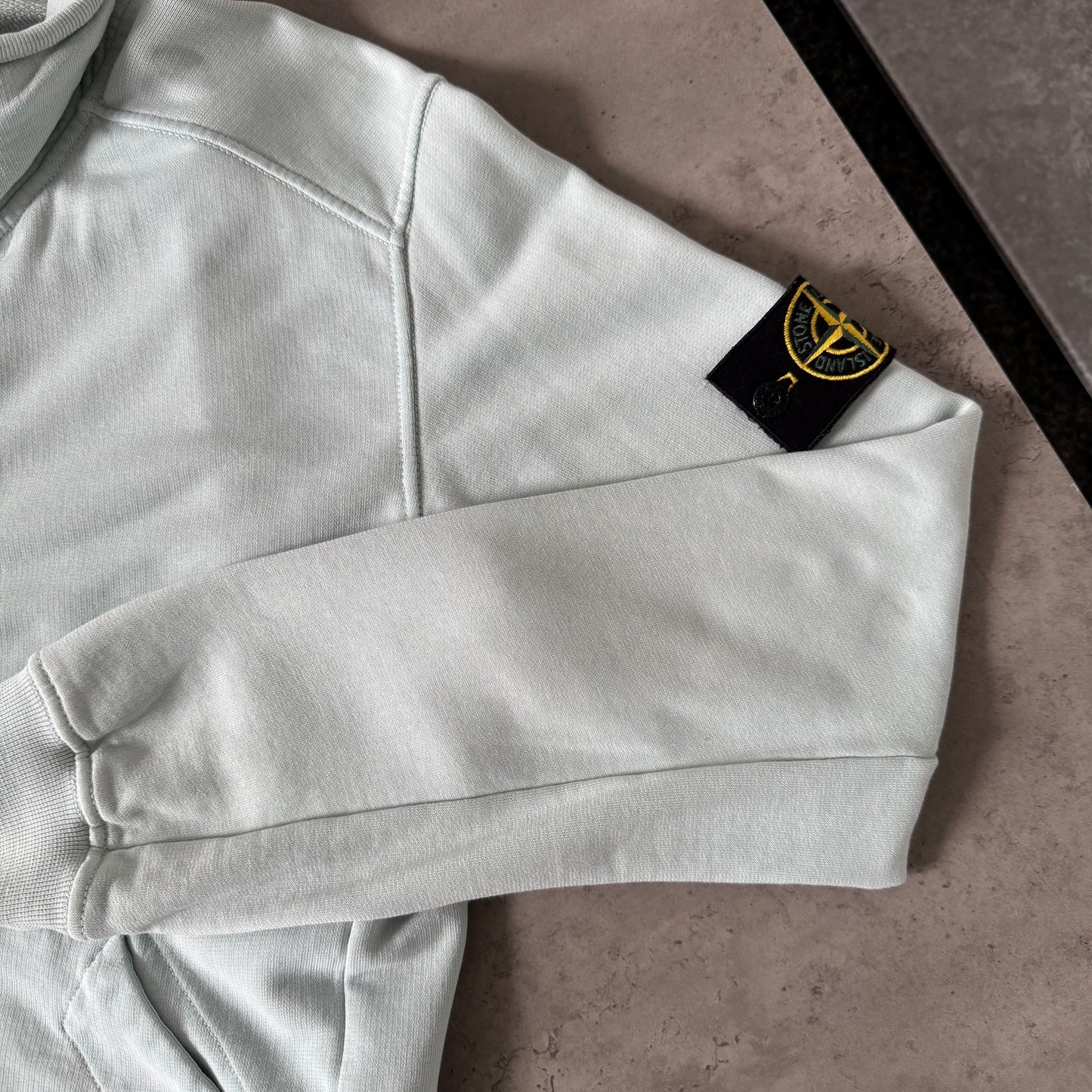Stone Island Light Aqua Zip Sweatshirt