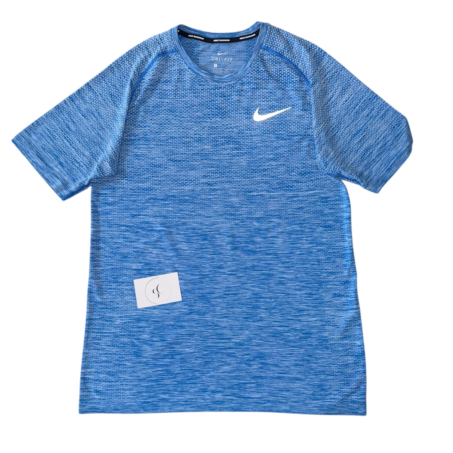 Nike Blue Tech Knit Gradient Miler T Shirt