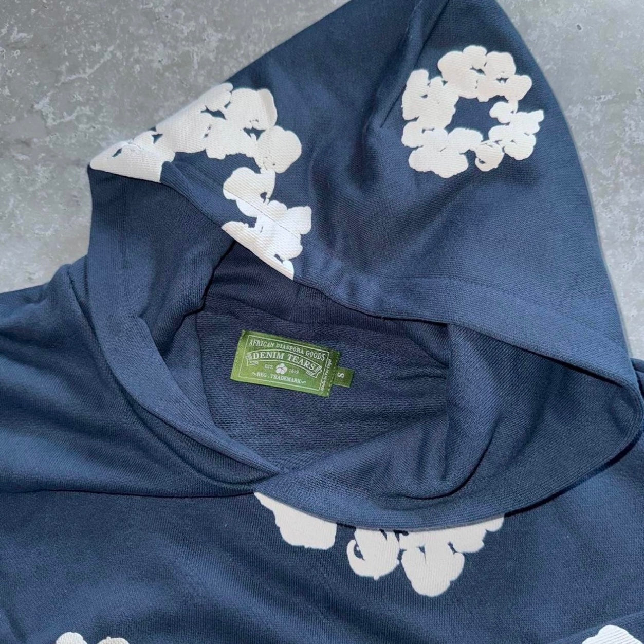 Denim Tears Navy Cotton Wreath Hoodie