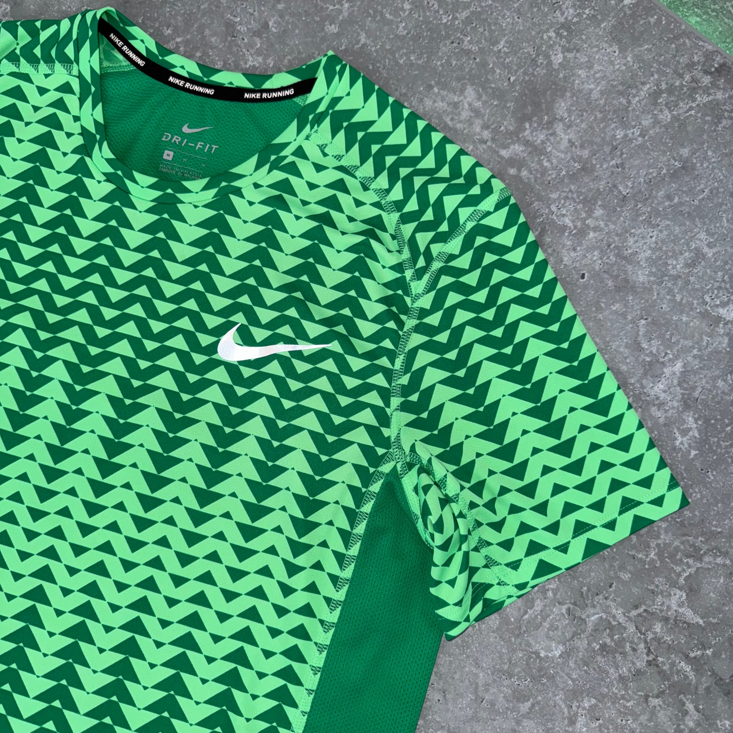 Nike Green Pattern Miler T Shirt