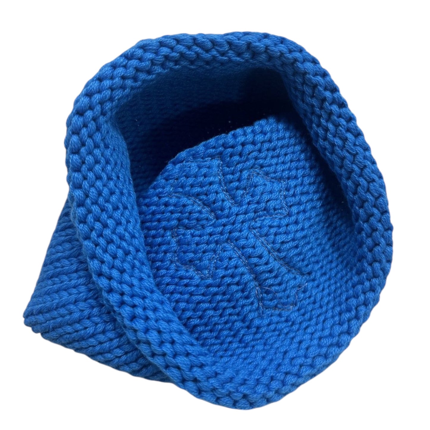 Chrome Hearts Blue Cashmere Cross Patch Beanie