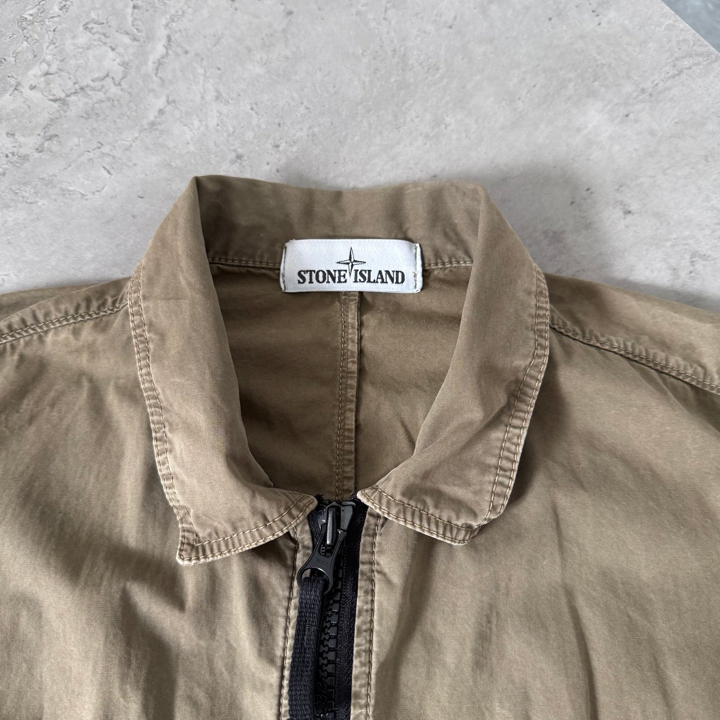 Stone Island 2019 Camel Cotton Zipped Overshirt