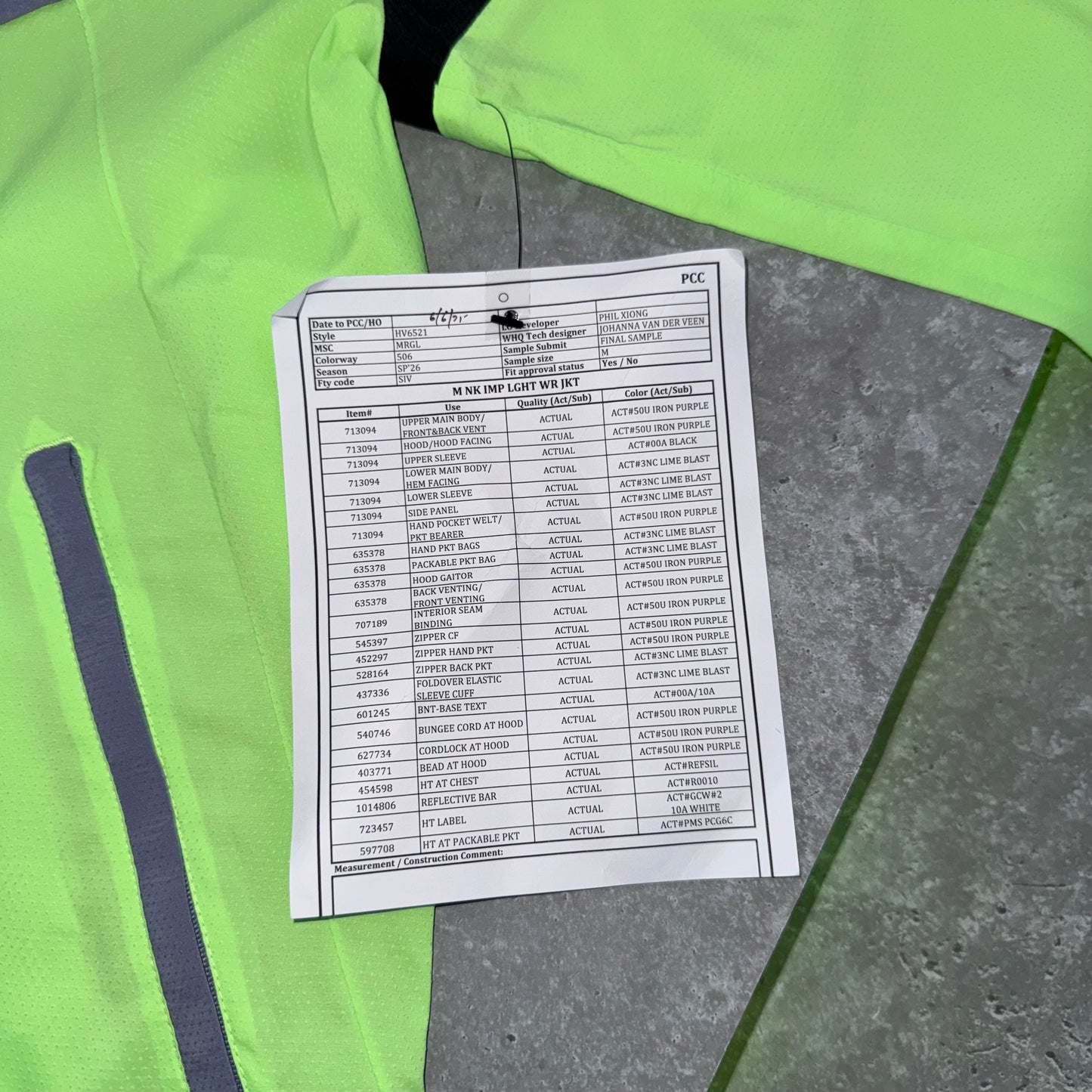Nike Lime Blast Sample Windbreaker