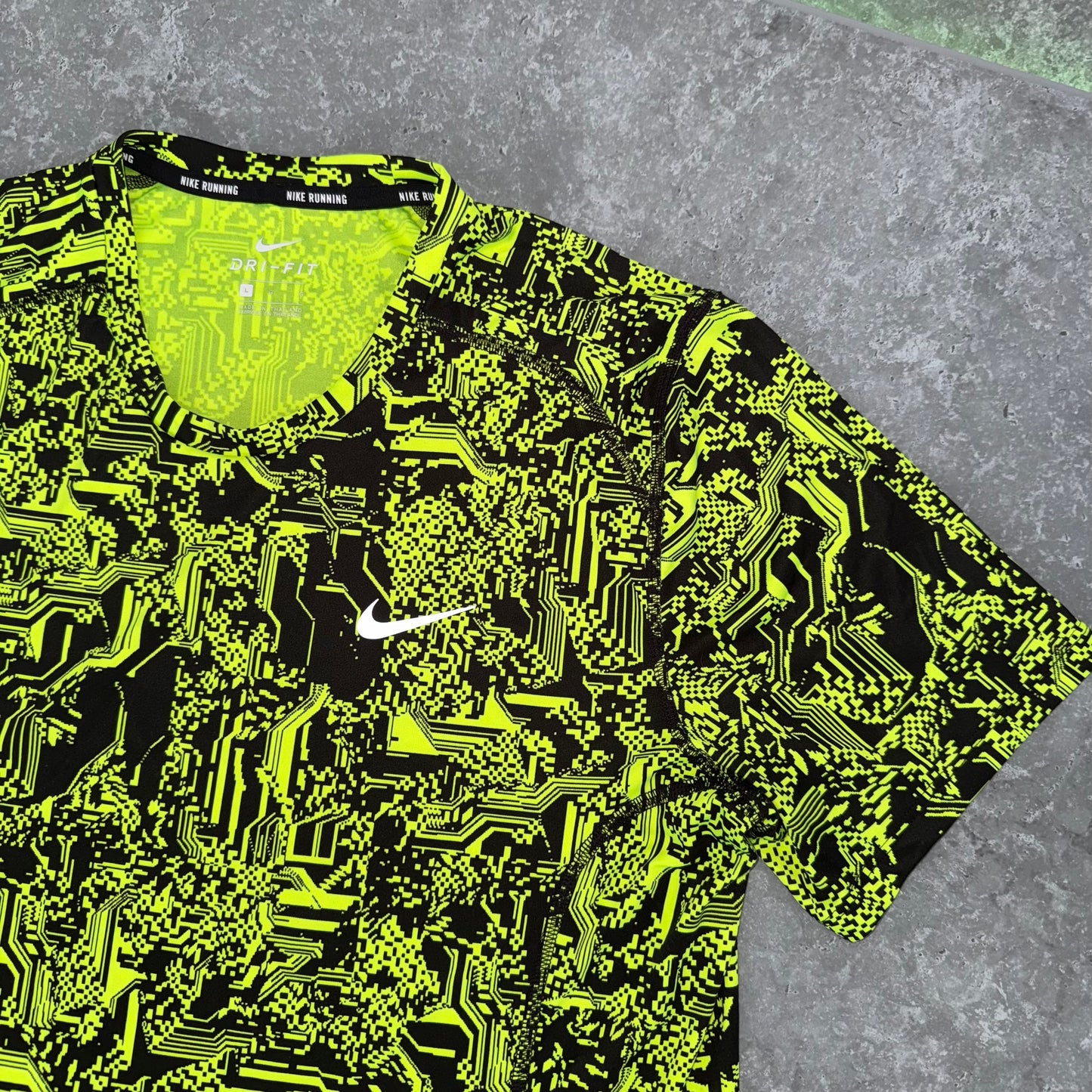 Nike Green Digital Miler T Shirt