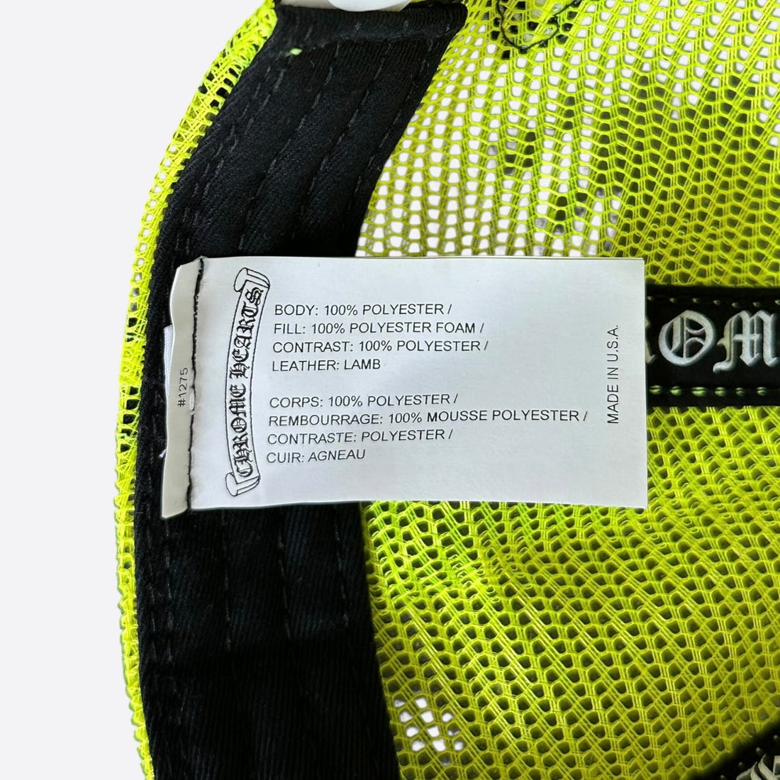 Chrome Hearts Neon Yellow Cross Patch Hat