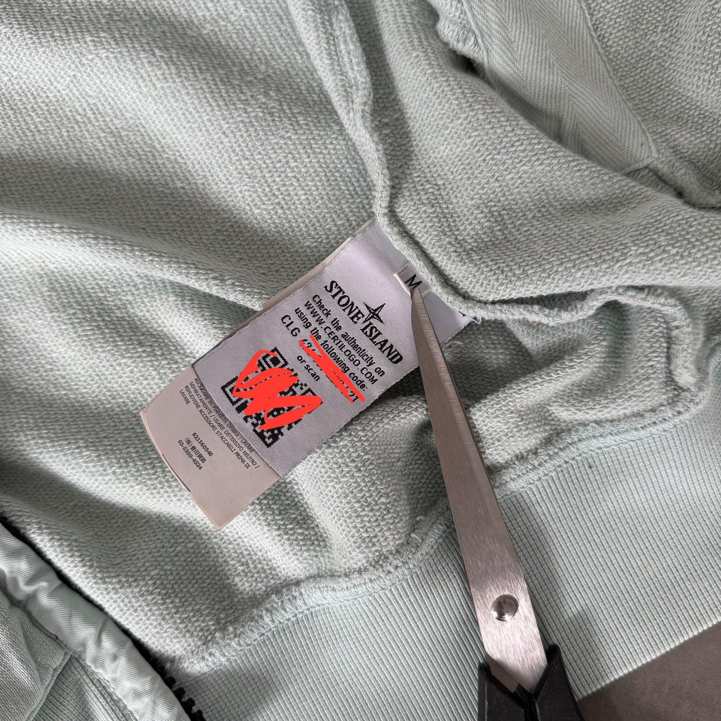 Stone Island Light Aqua Zip Sweatshirt