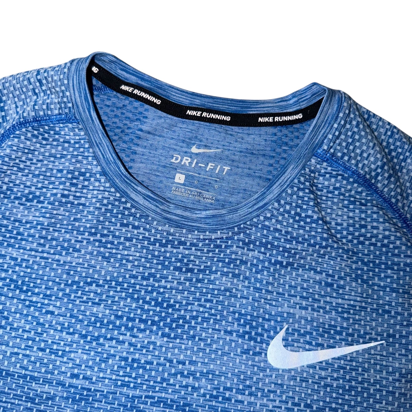 Nike Blue Tech Knit Gradient Miler T Shirt