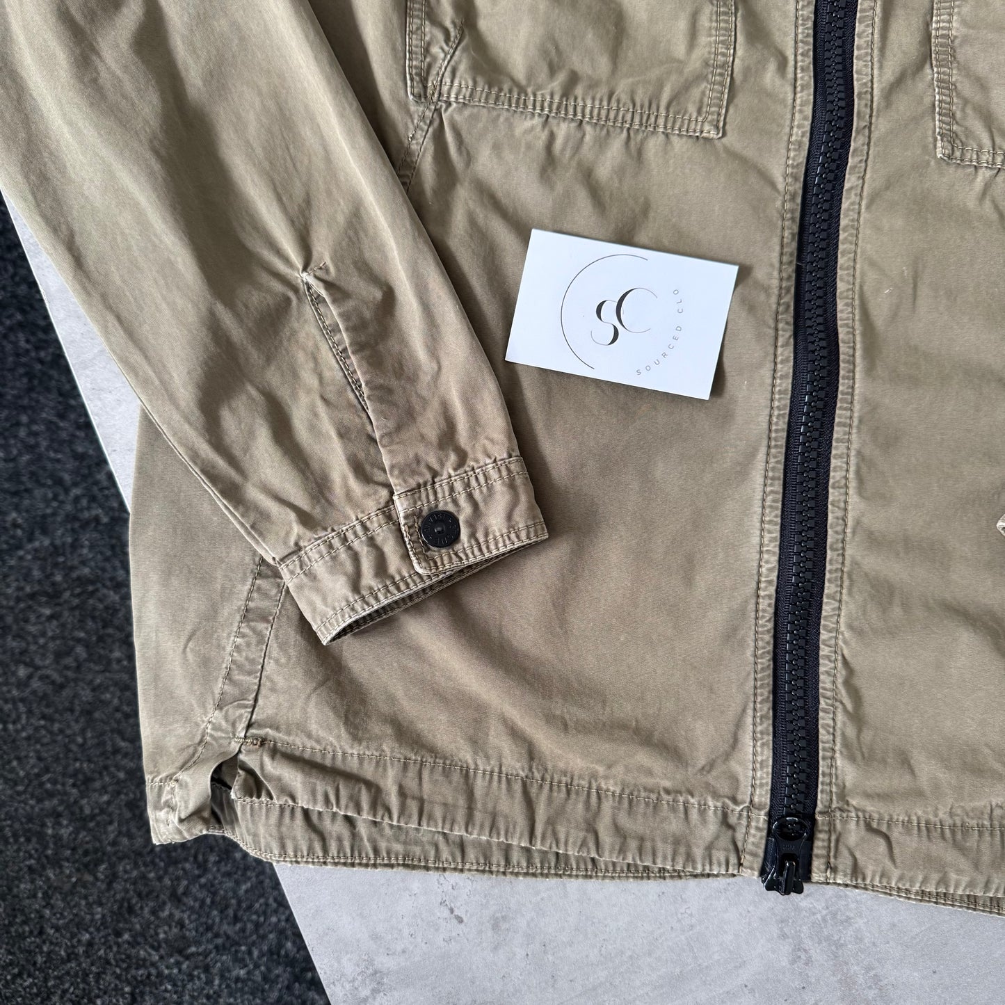 Stone Island 2019 Camel Cotton Zipped Overshirt