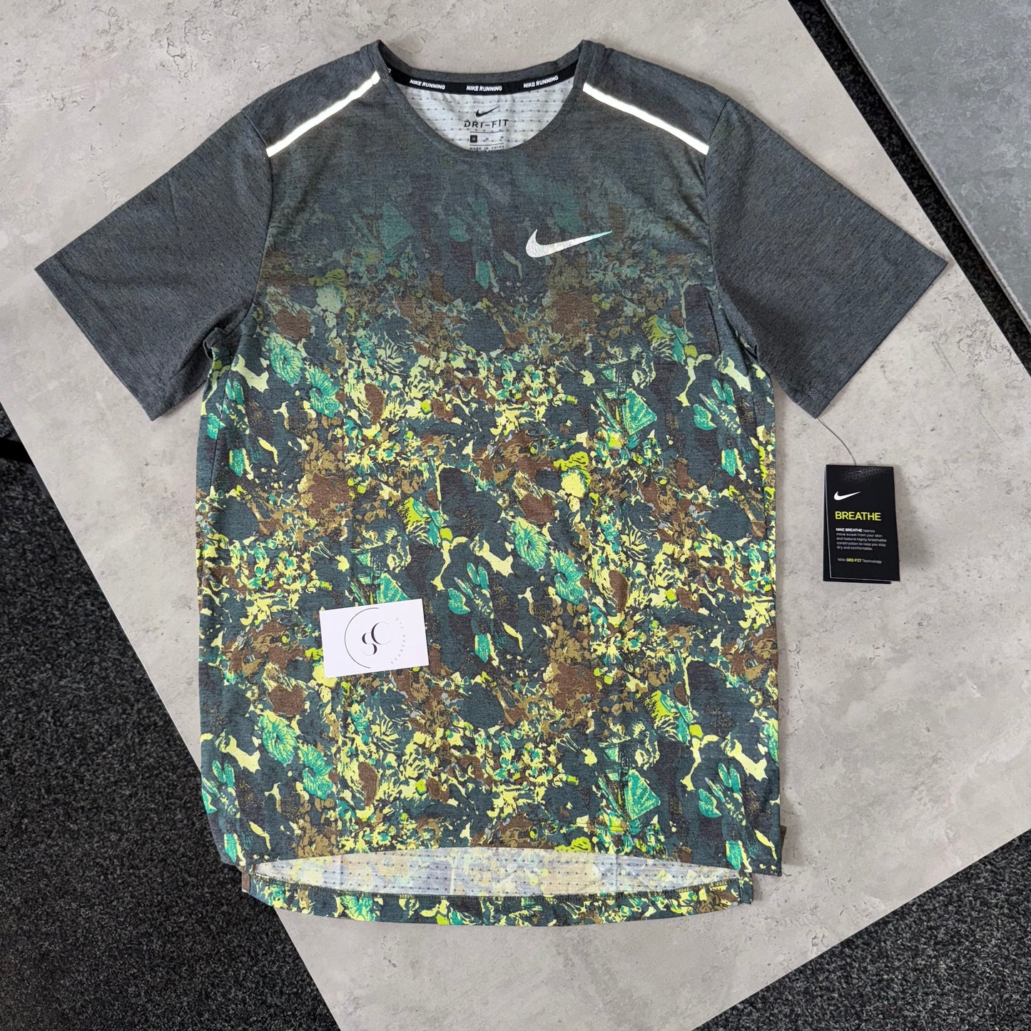 Nike Green Floral 1.0 Miler T Shirt