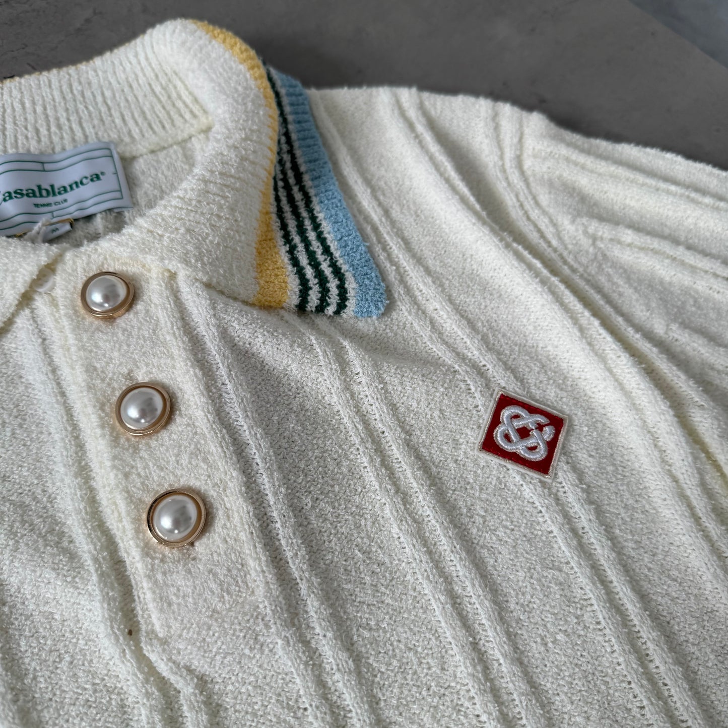 Casablanca Ribbed Boucle Polo Shirt