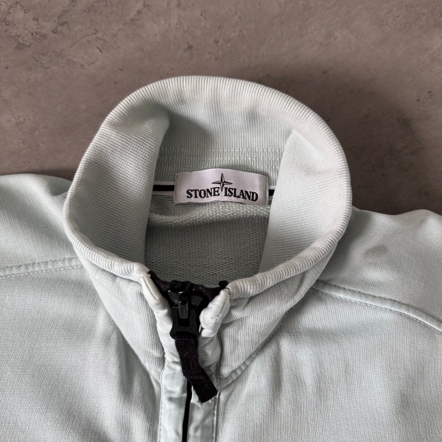 Stone Island Light Aqua Zip Sweatshirt