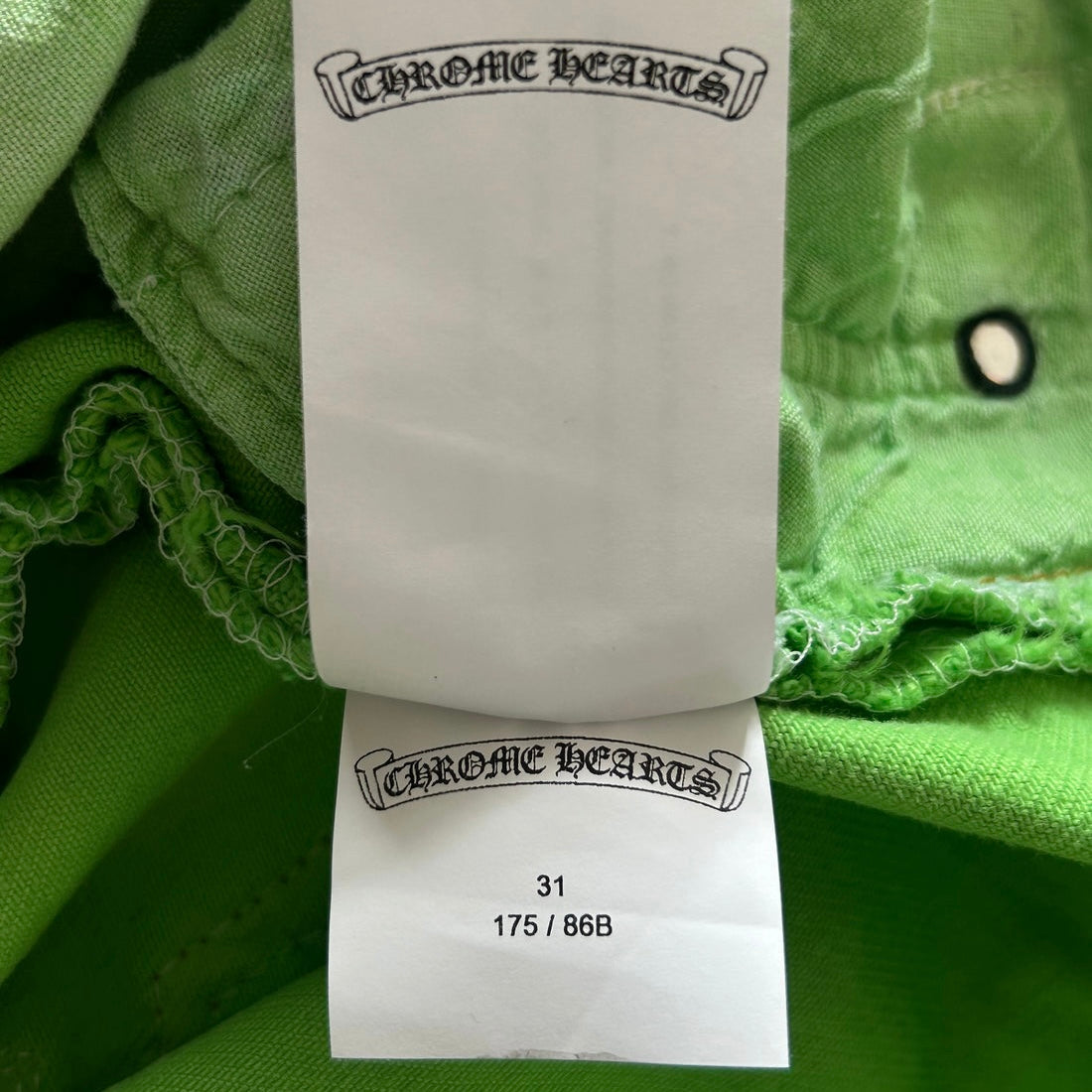 Chrome Hearts Green Cross Patch Jeans