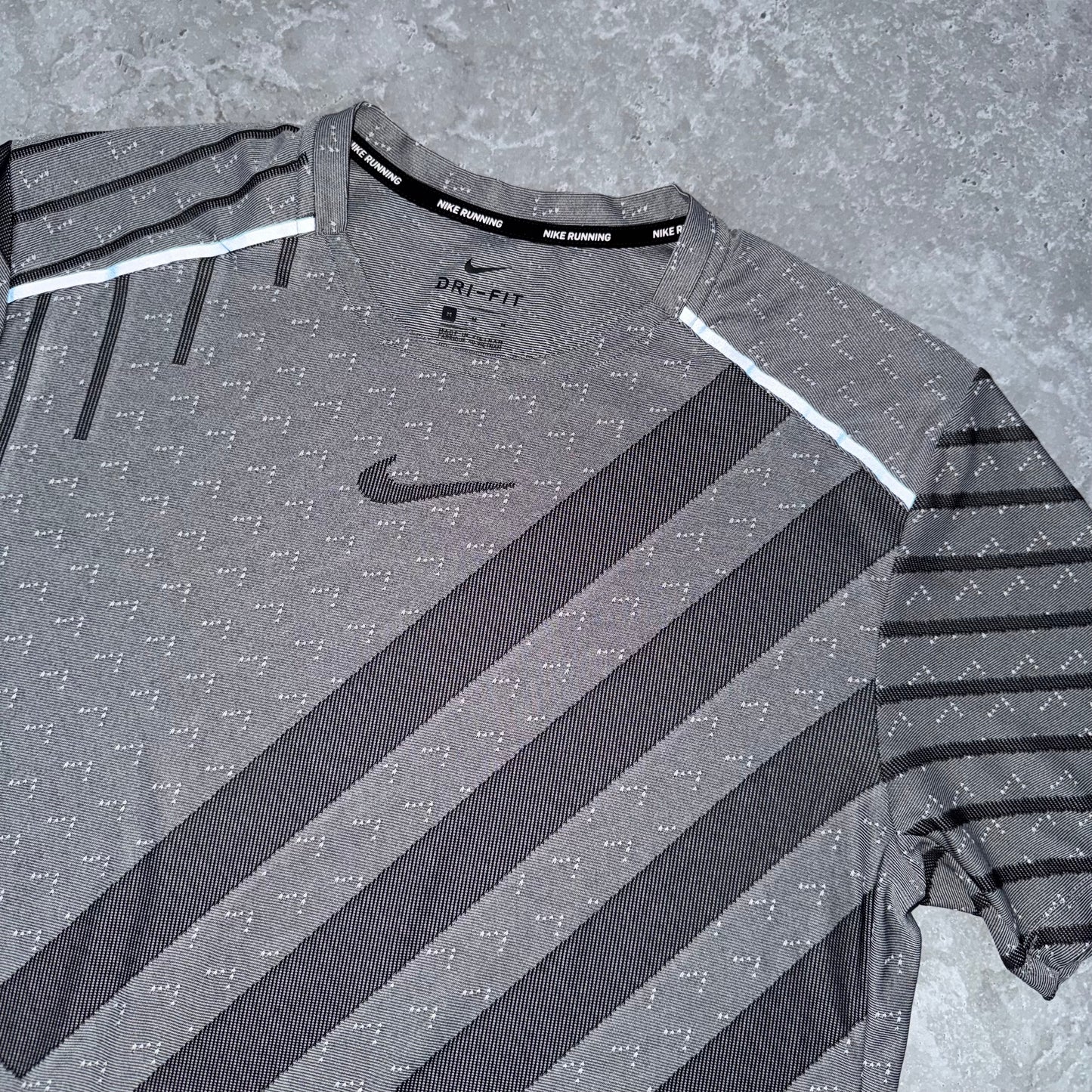 Nike Grey Pattern 1.0 Miler T Shirt
