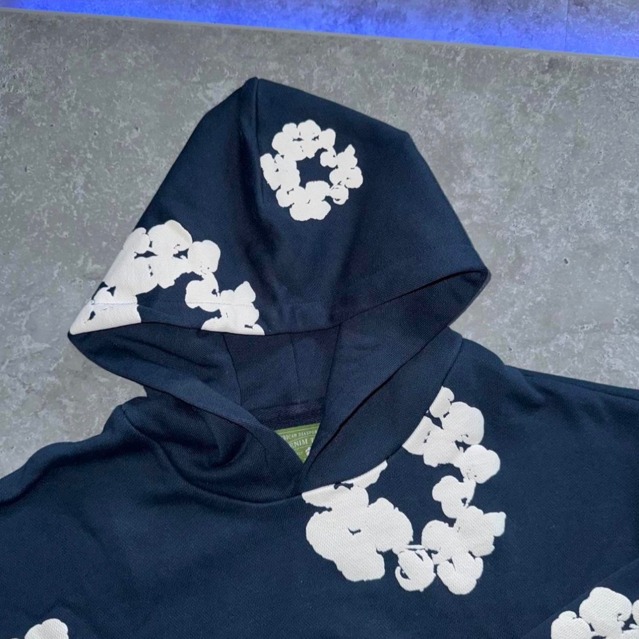 Denim Tears Navy Cotton Wreath Hoodie