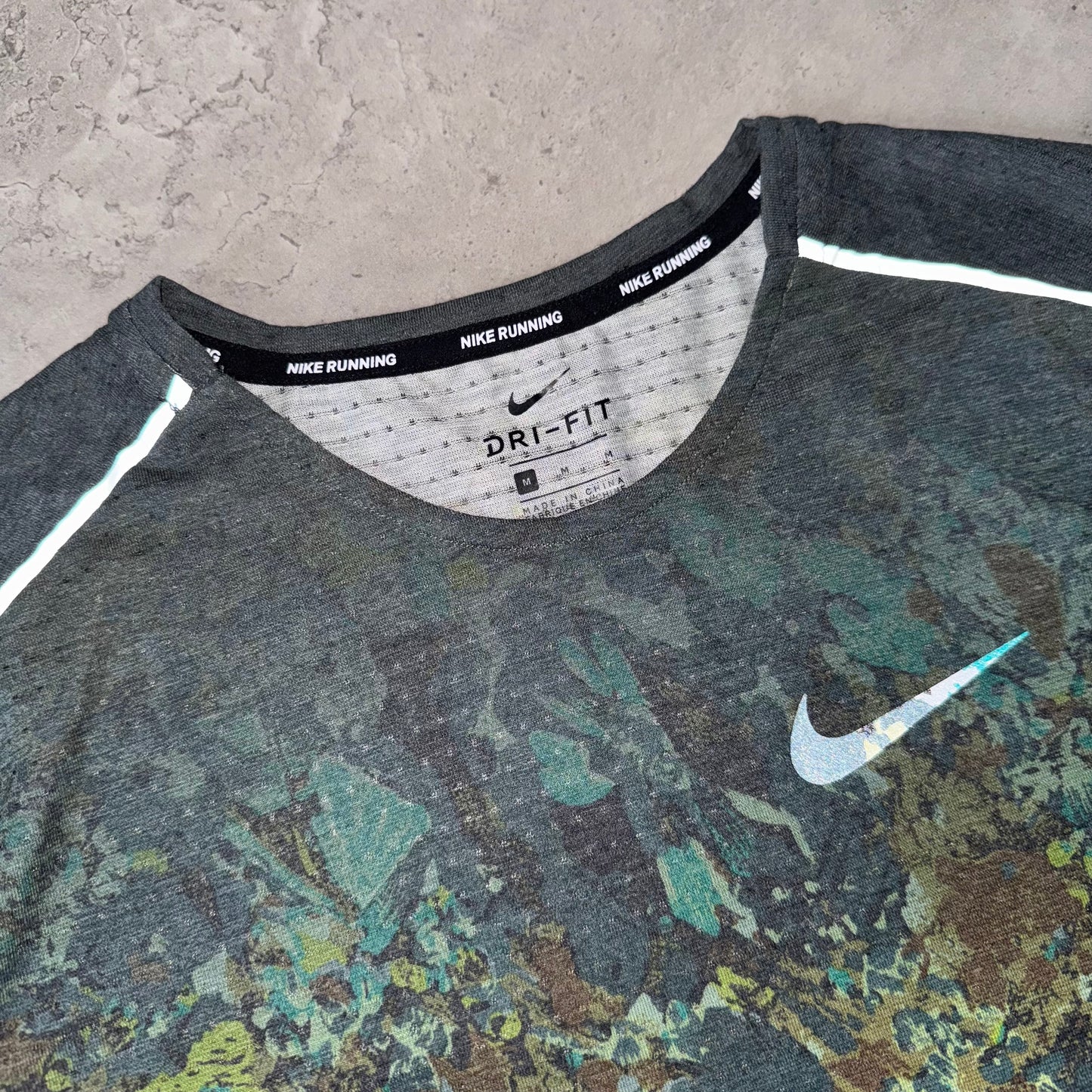 Nike Green Floral 1.0 Miler T Shirt