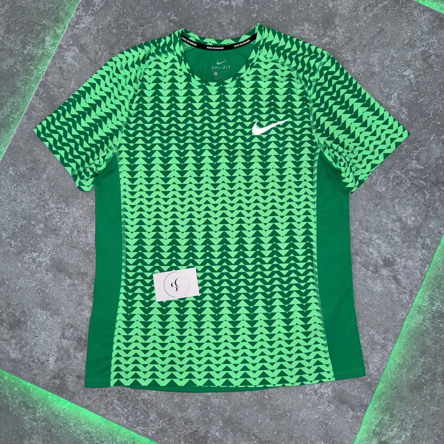 Nike Green Pattern Miler T Shirt