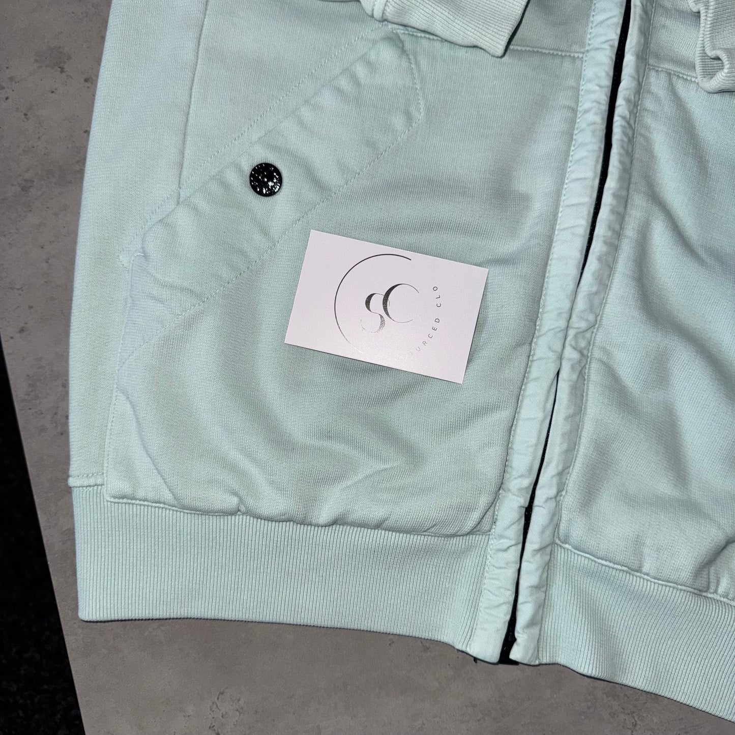 Stone Island Light Aqua Zip Sweatshirt