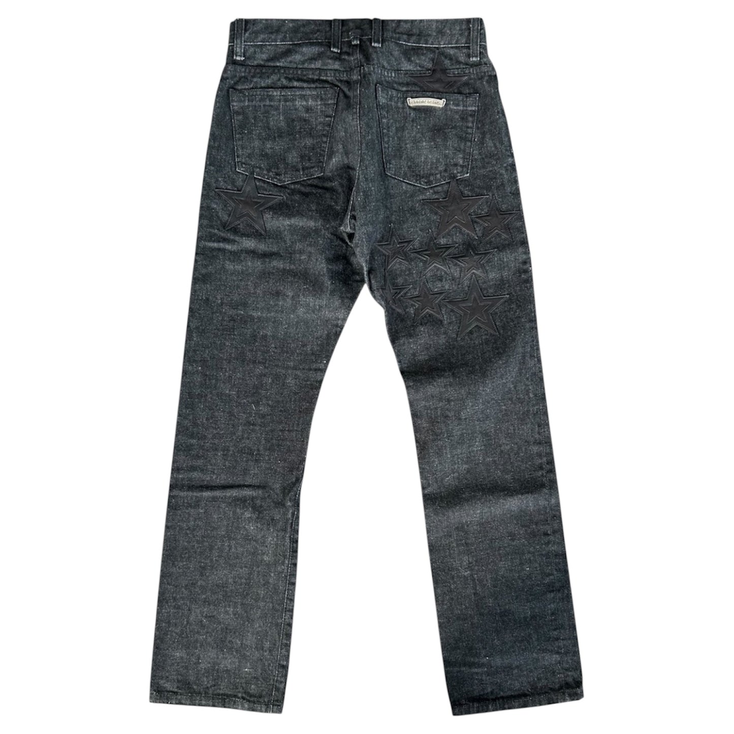 Chrome Hearts Grey & Black Star Patch Jeans