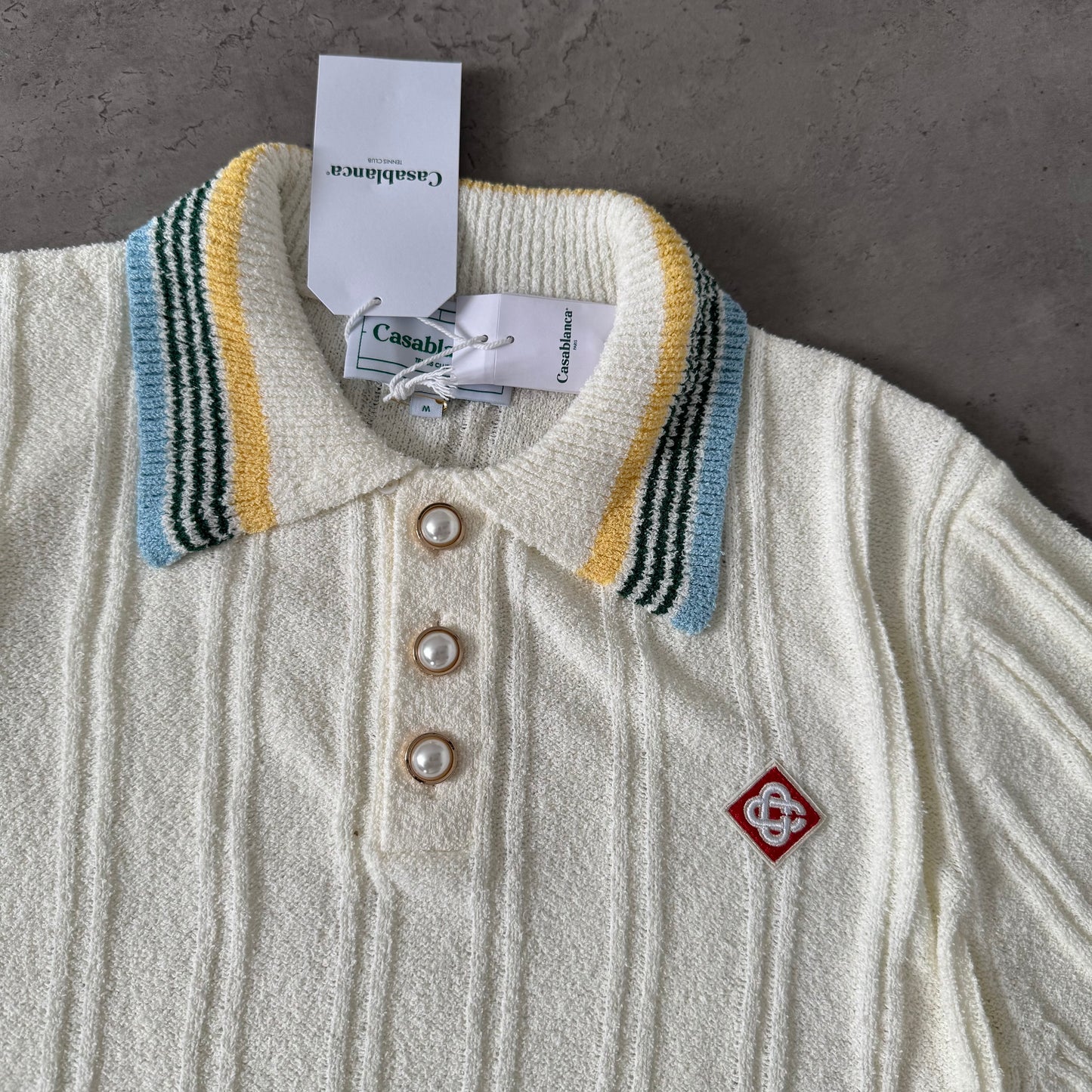 Casablanca Ribbed Boucle Polo Shirt
