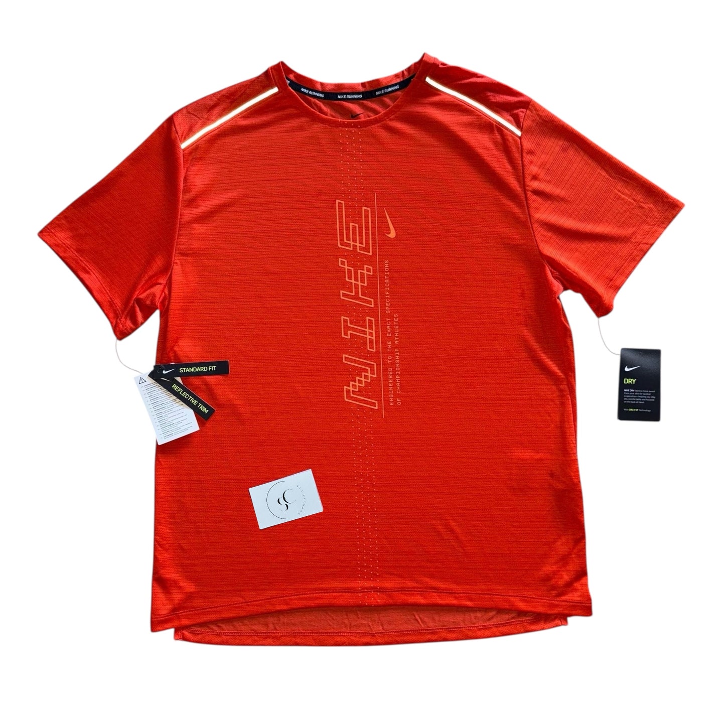 Nike Magma Orange Pattern Miler T Shirt