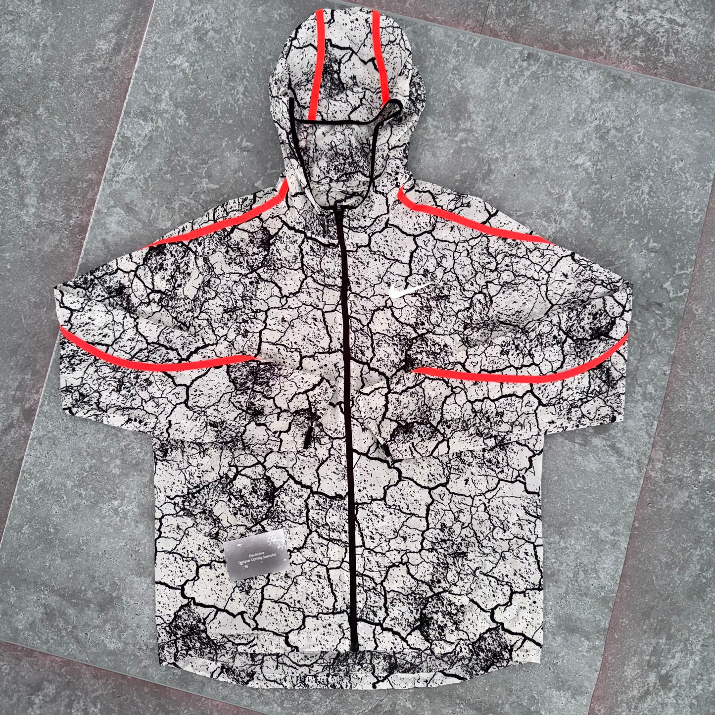 Nike White Crackling Windbreaker Running Jacket