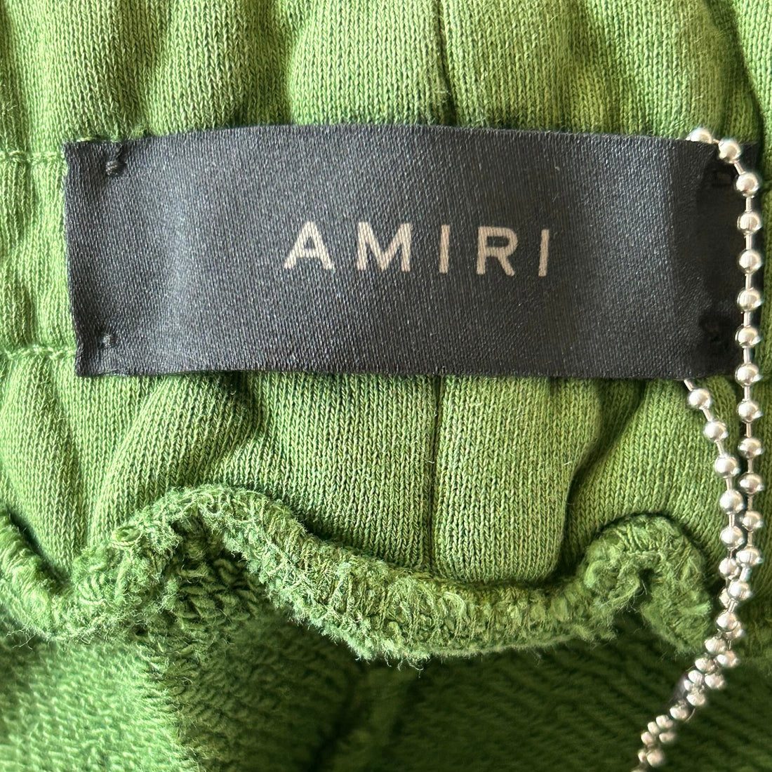 Amiri Green & Yellow Track Logo Shorts