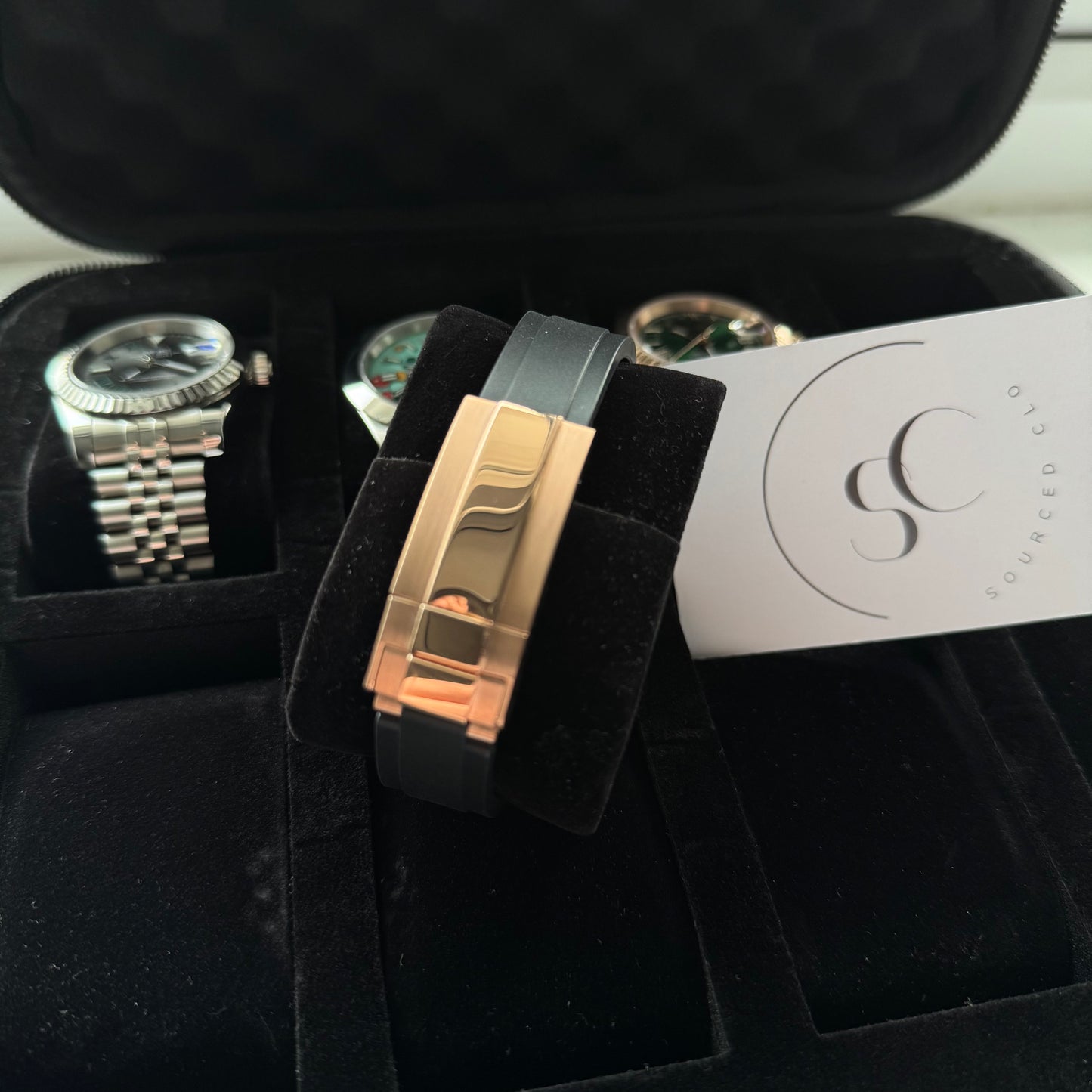 Seiko Rose Gold Arabic Dial Daytona Watch