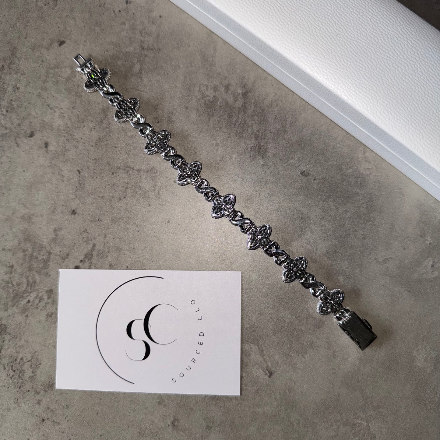 VVS Silver & Green Diamond Clover Bracelet