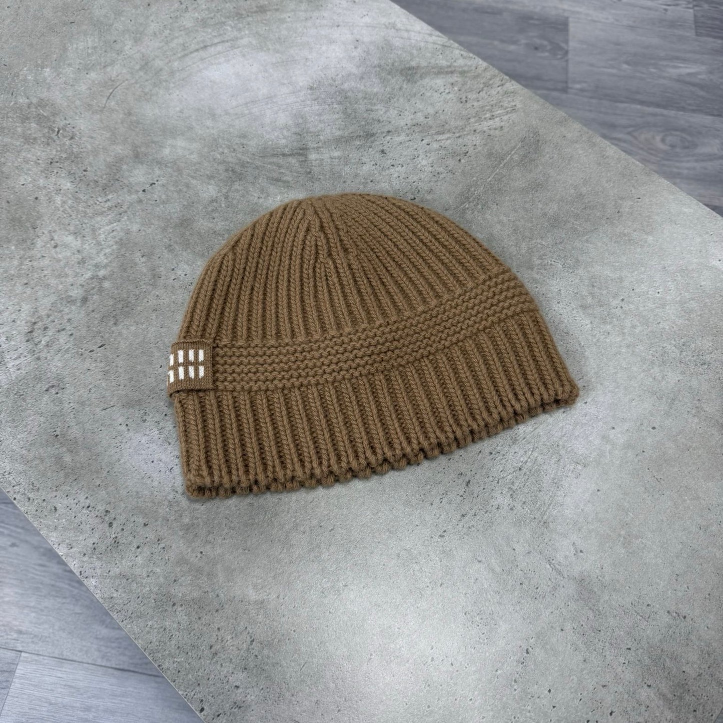 Miu Miu Camel Brown Knit Beanie Hat
