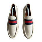 Gucci Beige Web Accent Loafers