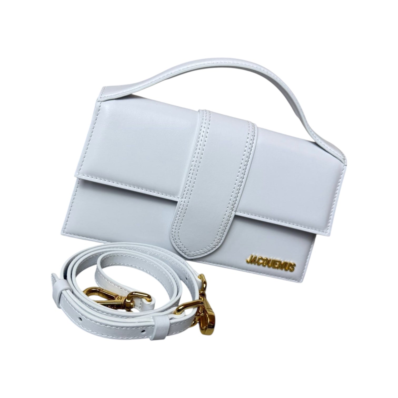 Jacquemus White Leather Le Grand Bambino Bag