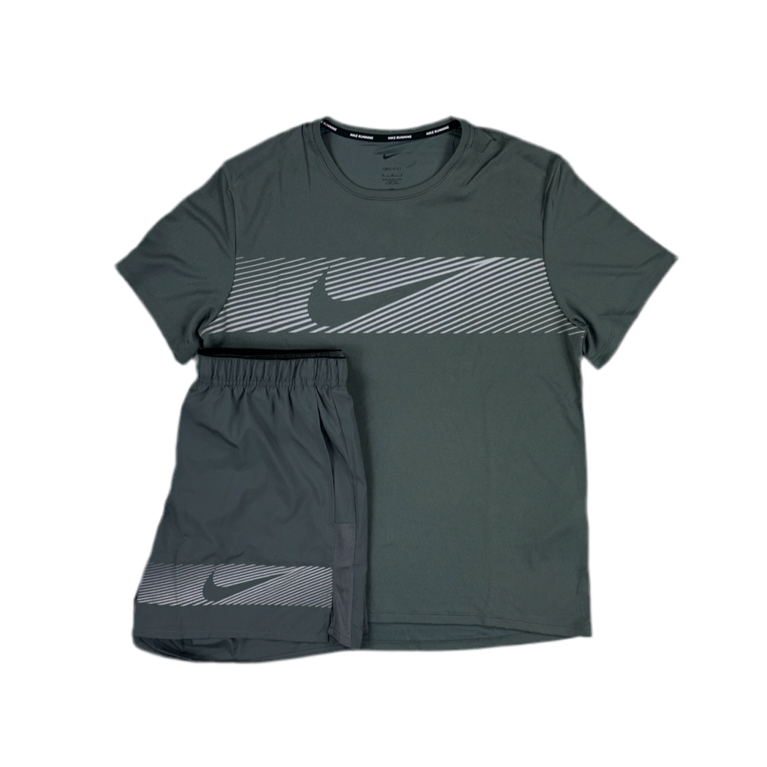 Nike Grey Flash Miler Short Set