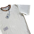 Burberry White Check Collar T Shirt