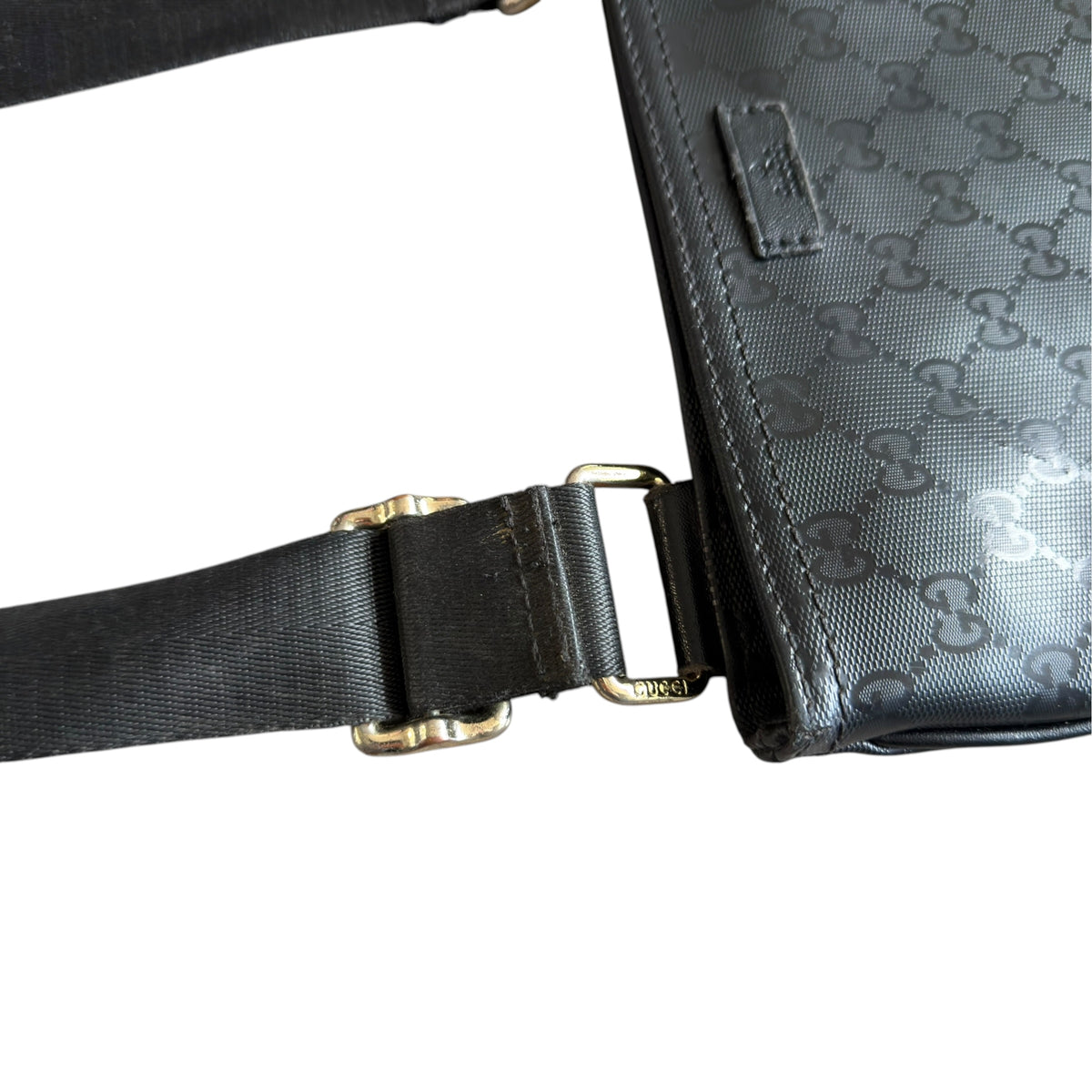 Gucci Black Nylon Imprimé Messenger Bag