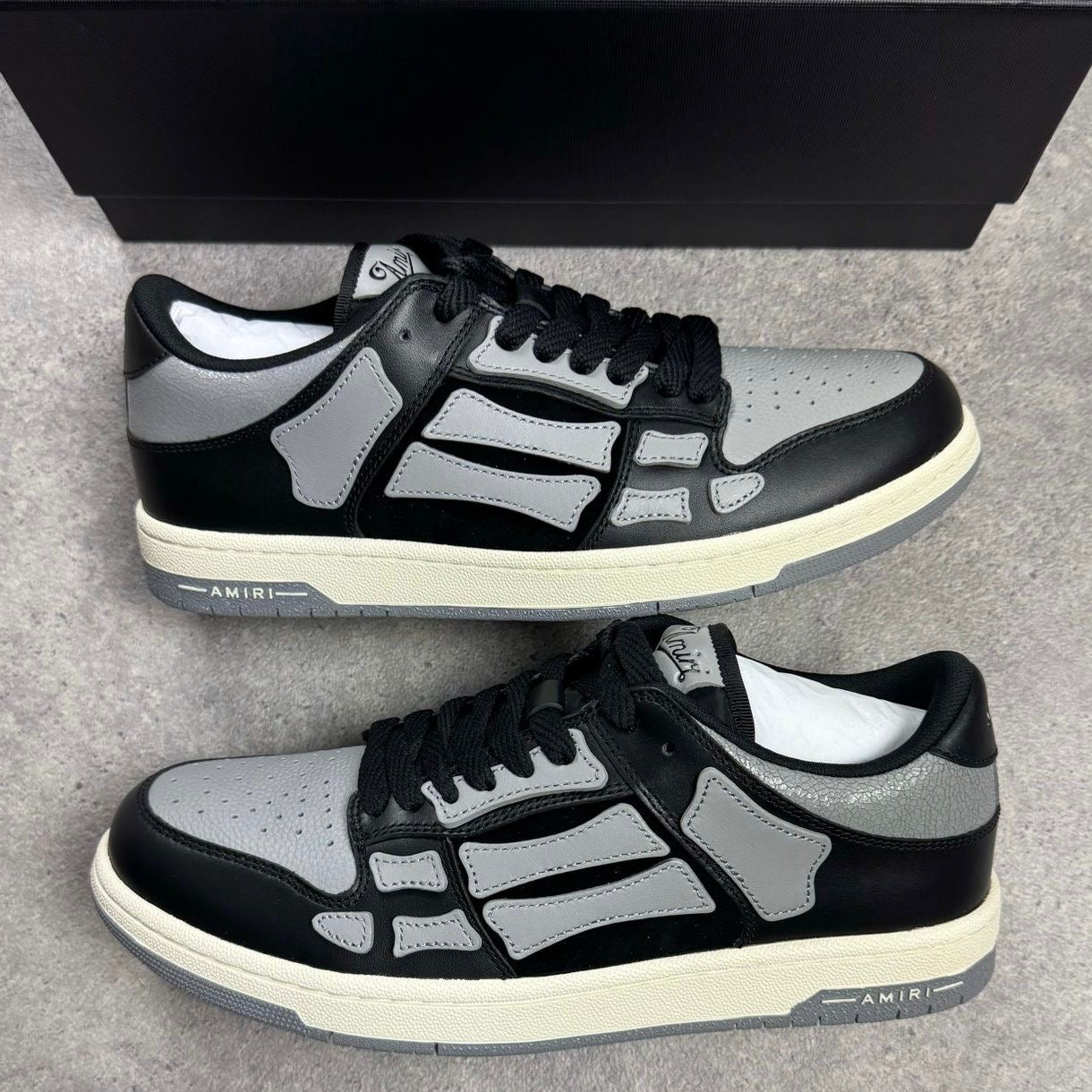 Amiri Skeleton Black & Grey Trainers