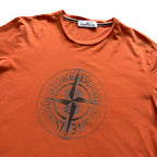 Stone Island Orange Compass Logo T Shirt